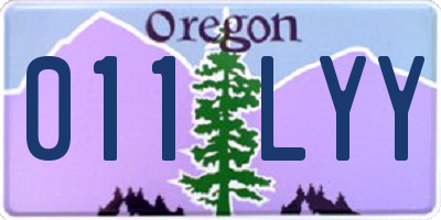 OR license plate 011LYY