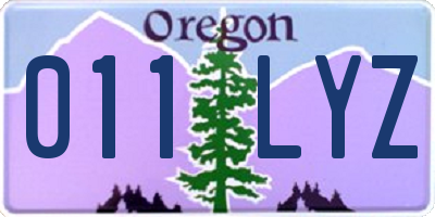 OR license plate 011LYZ