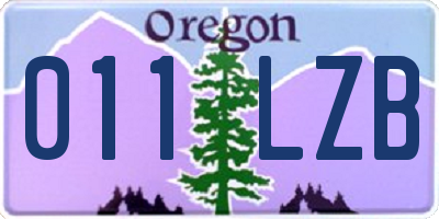 OR license plate 011LZB