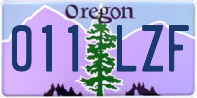 OR license plate 011LZF