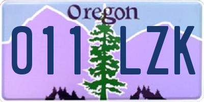 OR license plate 011LZK