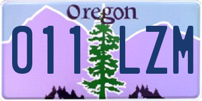 OR license plate 011LZM