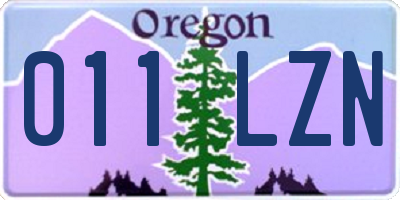 OR license plate 011LZN
