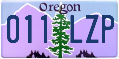 OR license plate 011LZP