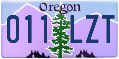OR license plate 011LZT