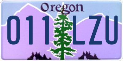 OR license plate 011LZU