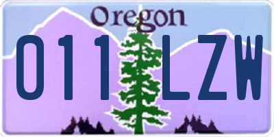 OR license plate 011LZW