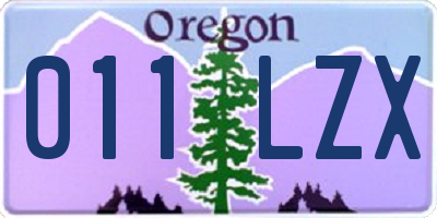 OR license plate 011LZX