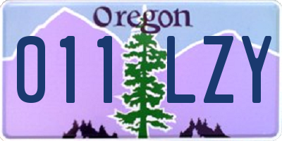 OR license plate 011LZY