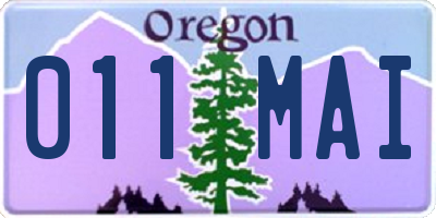 OR license plate 011MAI