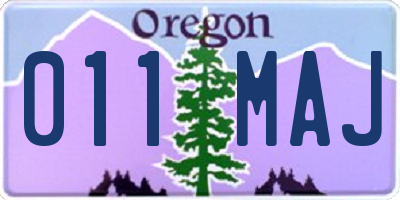OR license plate 011MAJ