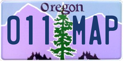 OR license plate 011MAP