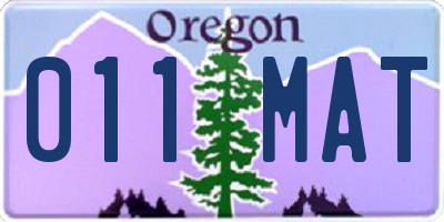 OR license plate 011MAT