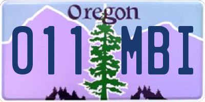 OR license plate 011MBI