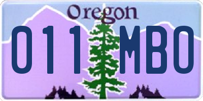OR license plate 011MBO
