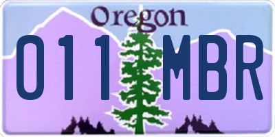 OR license plate 011MBR