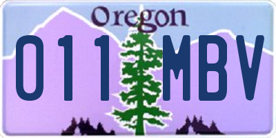 OR license plate 011MBV