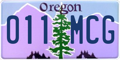 OR license plate 011MCG