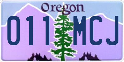 OR license plate 011MCJ