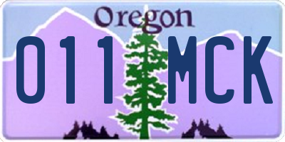 OR license plate 011MCK