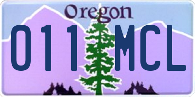 OR license plate 011MCL