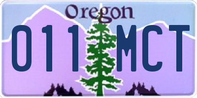 OR license plate 011MCT