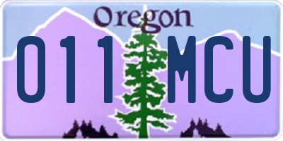 OR license plate 011MCU