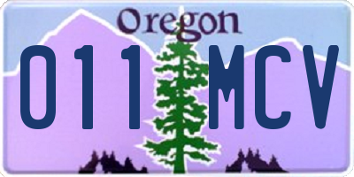OR license plate 011MCV