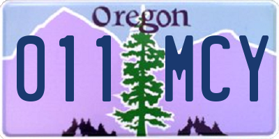 OR license plate 011MCY