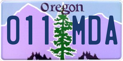 OR license plate 011MDA