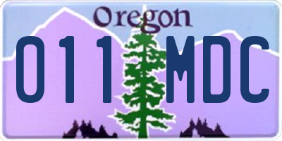 OR license plate 011MDC