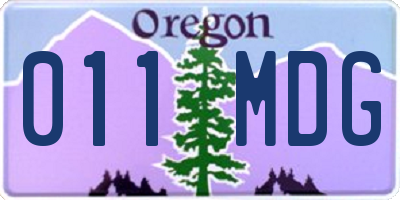 OR license plate 011MDG