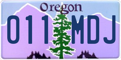 OR license plate 011MDJ