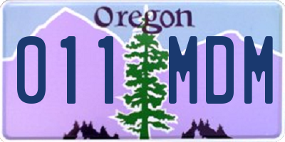 OR license plate 011MDM