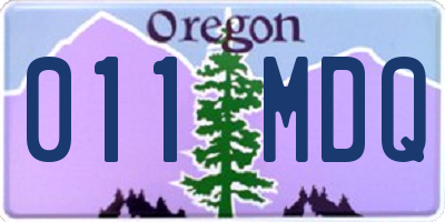 OR license plate 011MDQ