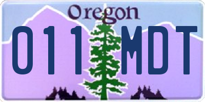 OR license plate 011MDT