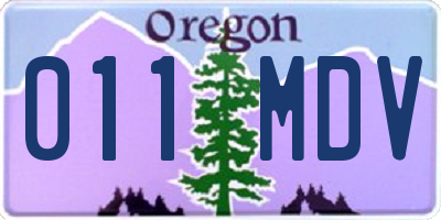 OR license plate 011MDV