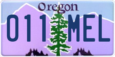 OR license plate 011MEL