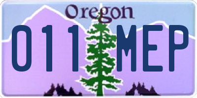 OR license plate 011MEP