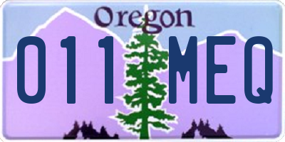OR license plate 011MEQ