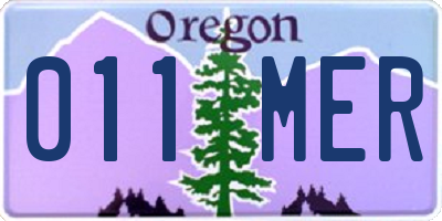 OR license plate 011MER