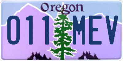 OR license plate 011MEV