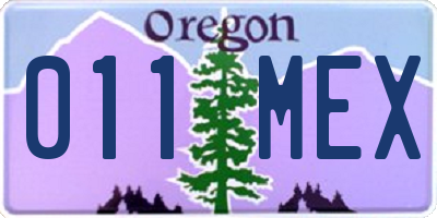 OR license plate 011MEX