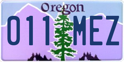 OR license plate 011MEZ