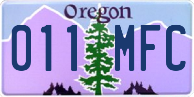 OR license plate 011MFC