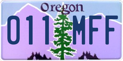 OR license plate 011MFF