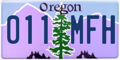 OR license plate 011MFH