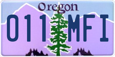 OR license plate 011MFI