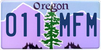 OR license plate 011MFM