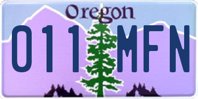 OR license plate 011MFN